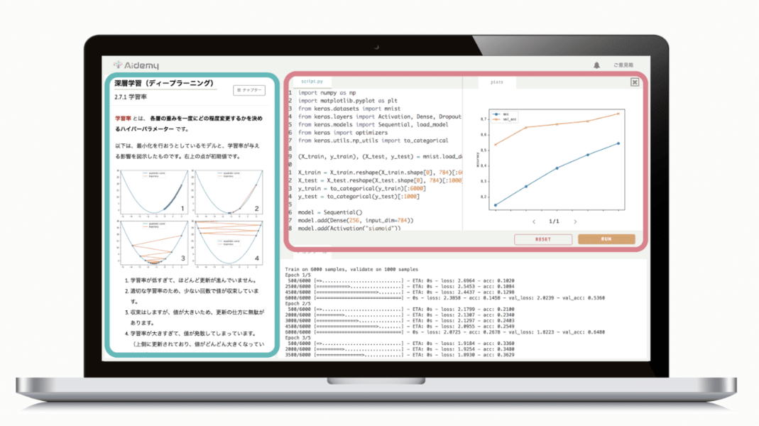Aidemyの学習e-ラーニング